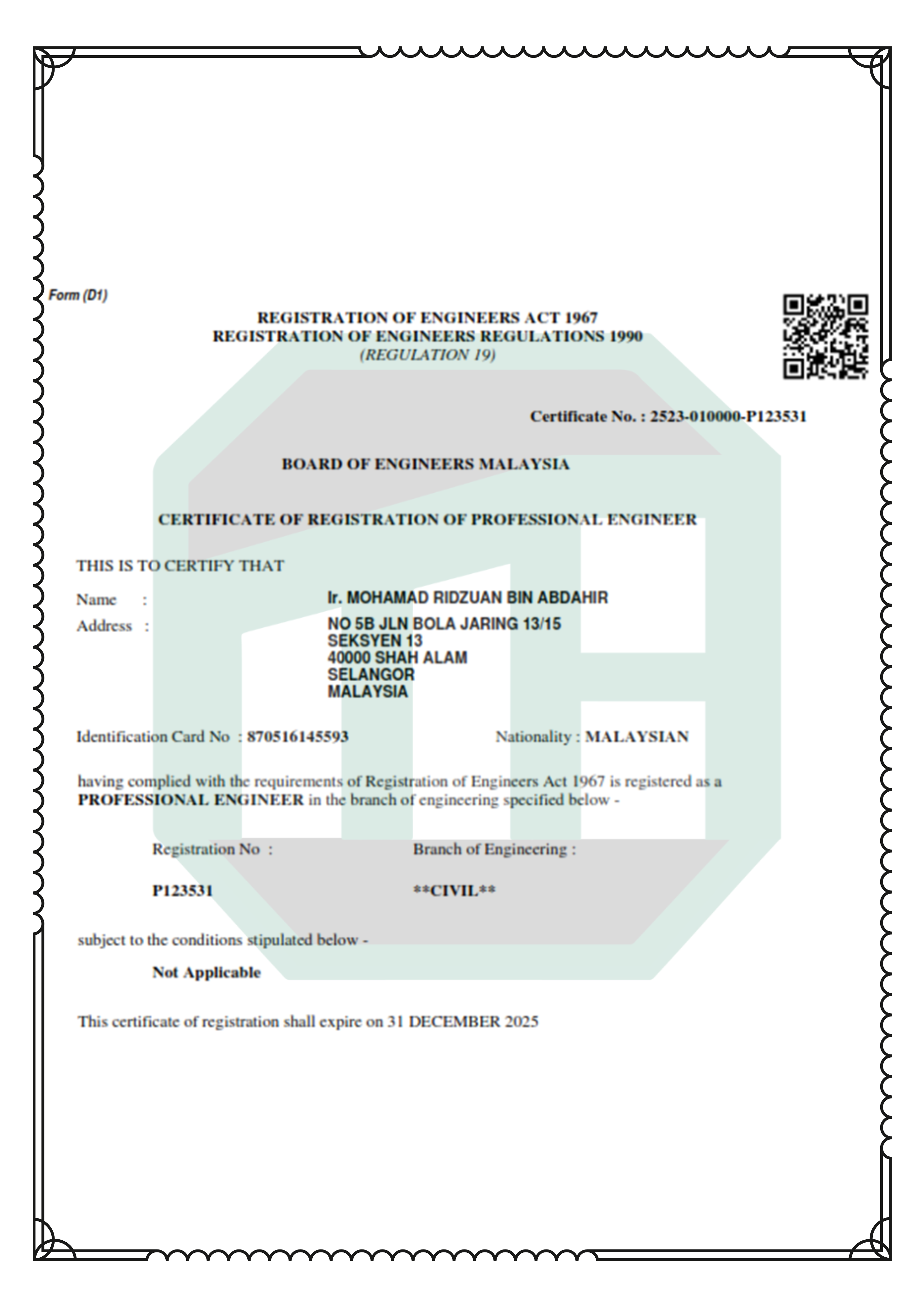Certificate 3